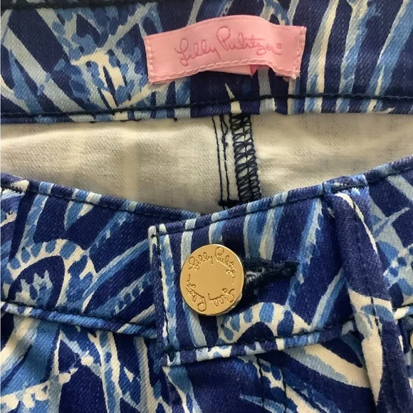 Lilly Pulitzer Blue Leaf Jeans - Picture 2 of 5